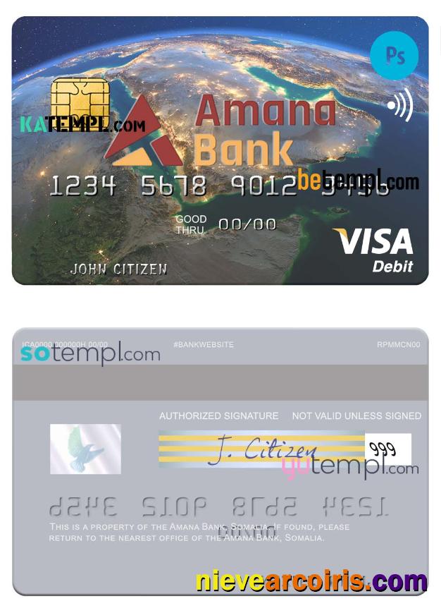 Somalia Amana Bank visa debit credit card